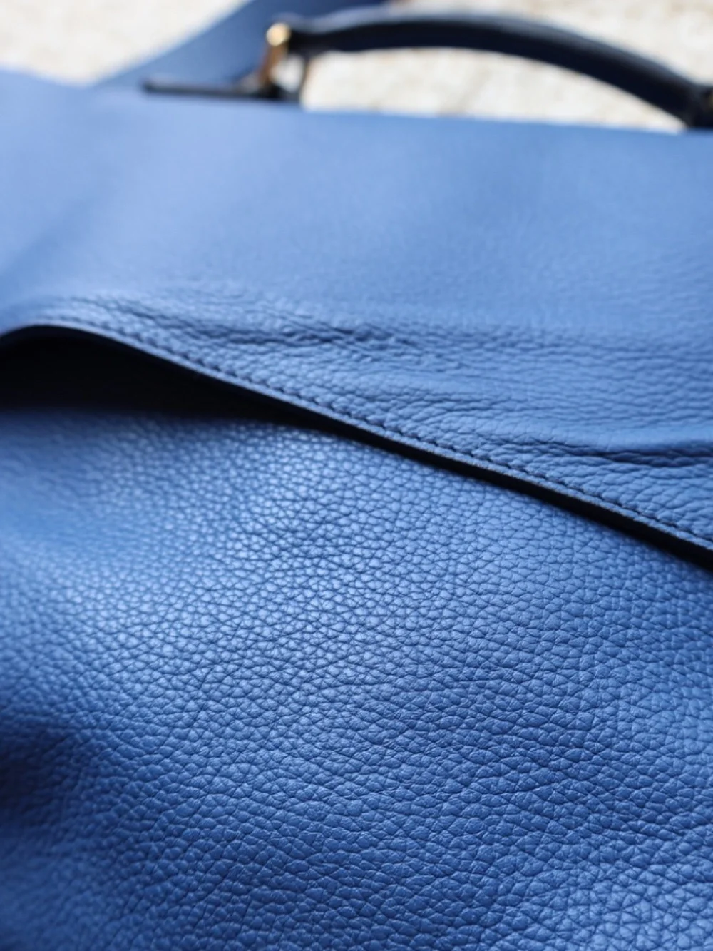 BURBERRY PRORSUM Blue Pebbled Leather EVERYDAY SATCHEL/Messenger Bag